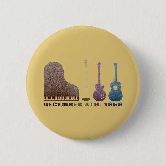 Miljoen Dollar Quartet Instrumenten - Kleur Ronde Button 5,7 Cm (Voorkant)
