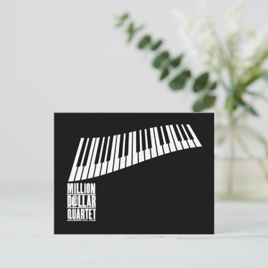 Miljoen Dollar Quartet Piano - White Briefkaart (Staand voorkant)