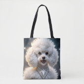Miljoen dollar witte poedel, tote bag (Voorkant)