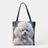 Miljoen dollar witte poedel, tote bag (Achterkant)