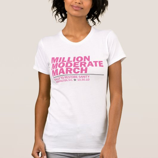 Miljoen gematigde mars roze t-shirt (Voorkant)