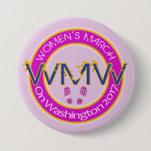 Miljoen vrouwen Maart op Button Pin Washington 201