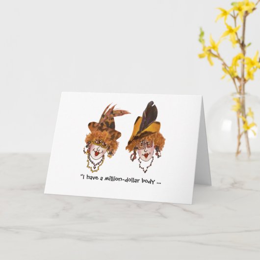 Miljoen wenskaart Dollar Babes Kaart (Gele Bloem)
