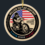 Miljoenen dollar motorfiets op snelweg Colorado Keramisch Ornament<br><div class="desc">Miljoen Dollar Highway,  gemaakt in een ,  noodlijdend symbool. Het is een beroemde schilderachtig drive gevonden in Colorado en buiten de San Juan Skyway.</div>