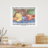 Miljoenen mensen leven op een rand (Aarde-wetensch Poster (Keuken)