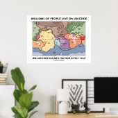 Miljoenen mensen leven op een rand (Aarde-wetensch Poster (Thuiskantoor)