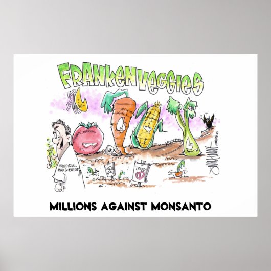 Miljoenen tegen Monsanto Franken Veggies Poster (Voorkant)