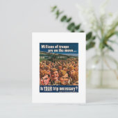 Miljoenen troepen zijn in beweging briefkaart (Staand voorkant)