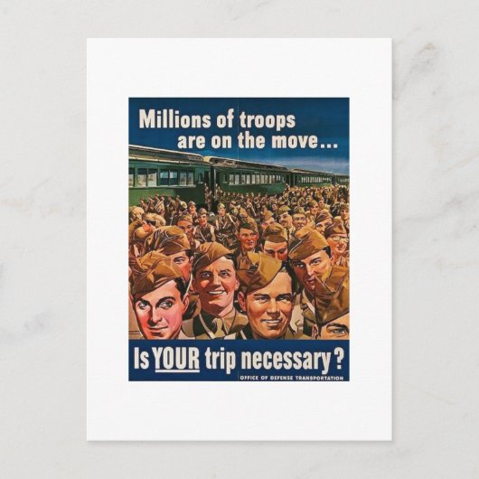 Miljoenen troepen zijn in beweging briefkaart (Voorkant)
