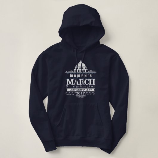 Miljoenen vrouwenmars in Washington 2017 Blauw Hoodie (Design voorkant)