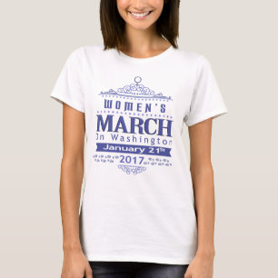 Miljoenen vrouwenmars in Washington 2017 Blauw T-s T-shirt