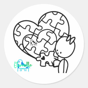 Miljoenstukkenpuzzel Ronde Sticker