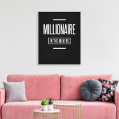 Miljonair in het Motivatie Making-bedrijf Canvas Afdruk (Insitu (Woonkamer))
