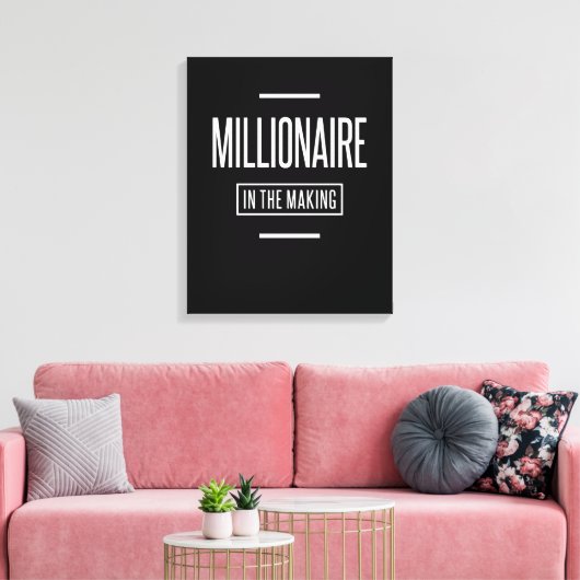 Miljonair in het Motivatie Making-bedrijf Canvas Afdruk (Insitu (Woonkamer))