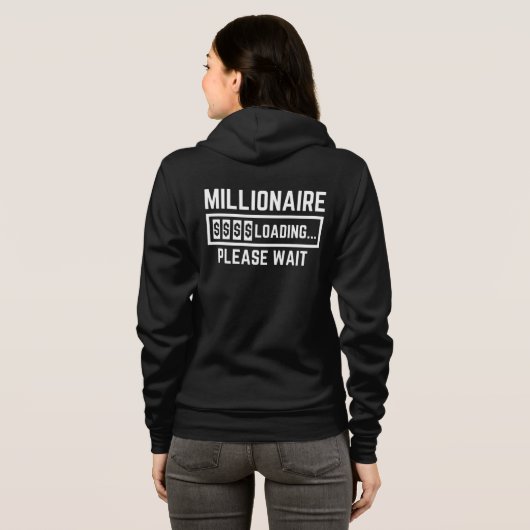 Miljonair laadt even geduld hoodie (Achterkant volledig)