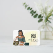 Miljonair Mentaliteit Baas Dame QR Code Visitekaartje (Staand voorkant)