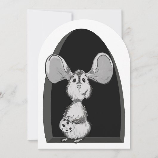 Milk and Cookie Mouse Sweet First Birthday Kaart (Achterkant)