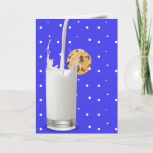 milk and cookie on polka dots kaart