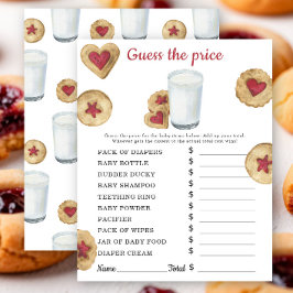 Milk and cookies baby shower Price guess game