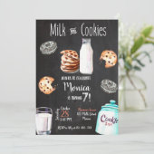 Milk and Cookies Birthday Invitation Kaart (Staand voorkant)