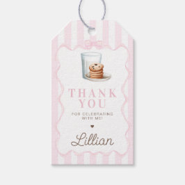 Milk and Cookies Pink Birthday Party Favor Cadeaulabel