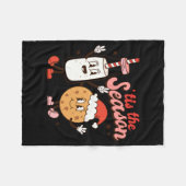 Milk And Cookies Tis The Season Holiday Fleece Deken (Voorkant (Horizontaal))