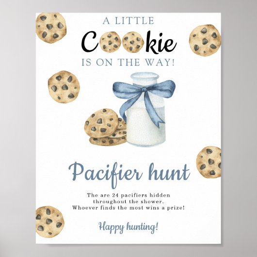 Milk Baby shower Pacifier hunt spel Poster (Voorkant)