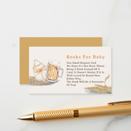 Milk Bottle Beer Boeken voor Baby Enclosure Kaart (Voorkant / Achterkant in situ)