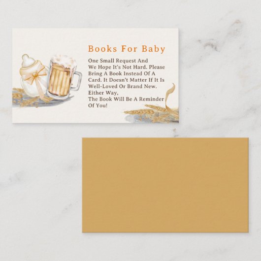 Milk Bottle Beer Boeken voor Baby Enclosure Kaart (Voorkant / Achterkant)