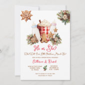 Milk Bottle Christmas Gender Reveal Invitation Kaart (Voorkant)