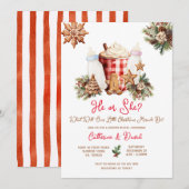 Milk Bottle Christmas Gender Reveal Invitation Kaart (Voorkant / Achterkant)
