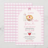 Milk Bottle Cutie Pie Pink Gingham Baby shower Kaart (Voorkant / Achterkant)