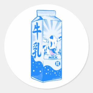 Milk Carton Kanji Japans Ronde Sticker