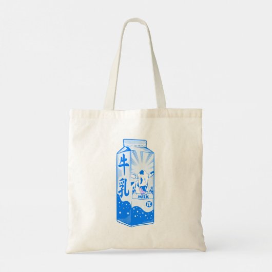 Milk Carton Kanji Japans Tote Bag (Achterkant)