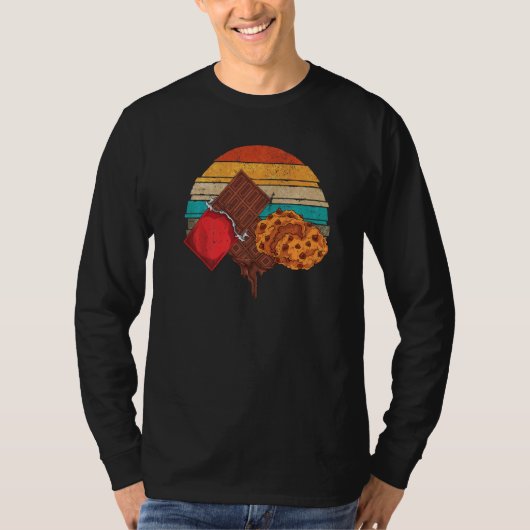 Milk Chocolate Bar Chocolate Chip Cookies Retro Ch T-shirt (Voorkant)