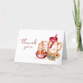 Milk & Cookie Genderneutraal Baby shower Bedankkaart