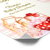 Milk & Cookie Gingham Winter Baby shower Welkom Poster (Hoek)