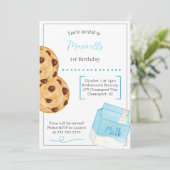 Milk & Cookie Uitnodiging voor verjaardag (Staand voorkant)