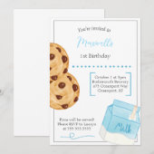 Milk & Cookie Uitnodiging voor verjaardag (Voorkant / Achterkant)