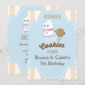 Milk & Cookie Vintage Verjaardagsfeest Uitnodiging (Voorkant / Achterkant)
