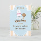 Milk & Cookie Vintage Verjaardagsfeest Uitnodiging (Staand voorkant)