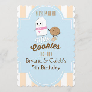 Milk & Cookie Vintage Verjaardagsfeest Uitnodiging
