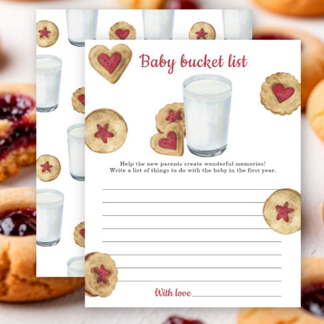 Milk & Cookies Baby Shower Baby bucket list (Creator heeft geüpload)
