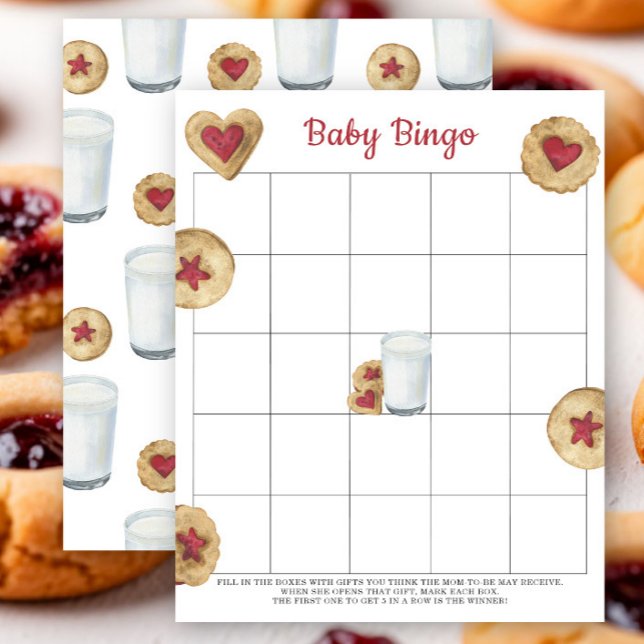 Milk & cookies Baby shower bingo game (Creator heeft geüpload)