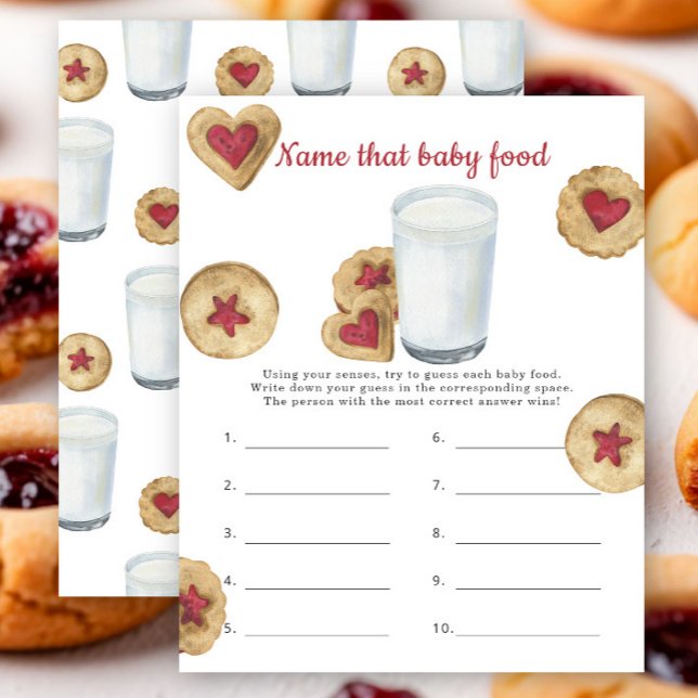 Milk Cookies baby shower Name that baby food game (Creator heeft geüpload)