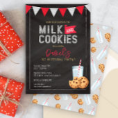 Milk & Cookies  Blackboard verjaardagsuitnodiging Kaart