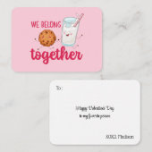 Milk Cookies Cute Funny Classroom Valentijnsdag Notitiekaartje (Voorkant / Achterkant)