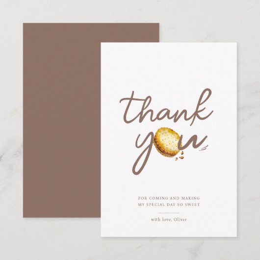 Milk & Cookies Eerste Verjaardagsfeestje Bedankt (Voorkant / Achterkant)