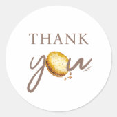 Milk & Cookies Eerste Verjaardagsfeestje Bedankt Ronde Sticker (Voorkant)