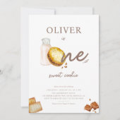 Milk & Cookies Eerste Verjaardagsfeestuitnodiging Kaart (Voorkant)